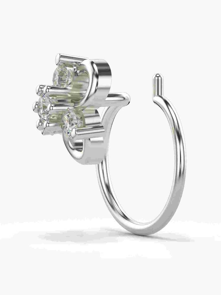 Sterling Silver Plated With Certified Lab Grown Diamond 0.09Cts | Vgnp0031 : VGNP0031_SWL