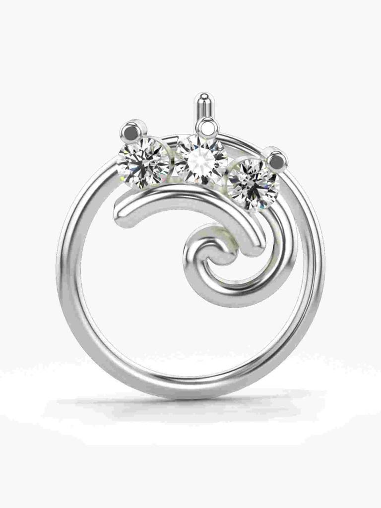 Sterling Silver Plated With Certified Lab Grown Diamond 0.06Cts | Vgnp0032 : VGNP0032_SWL