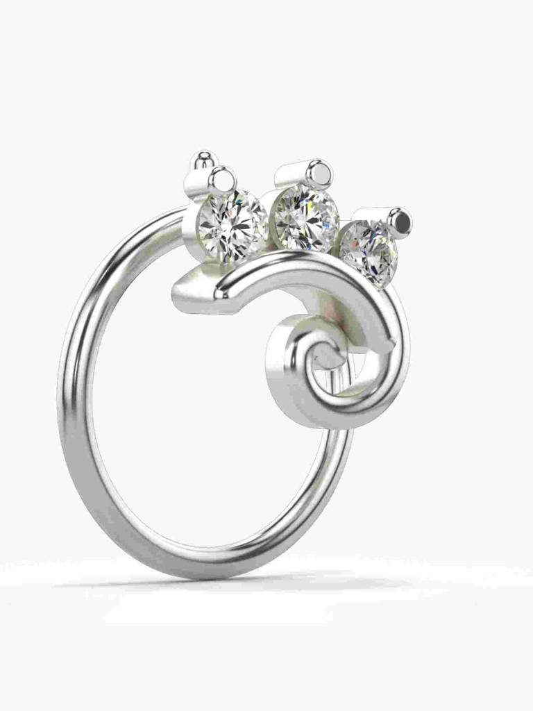 Sterling Silver Plated With Certified Lab Grown Diamond 0.06Cts | Vgnp0032 : VGNP0032_SWL
