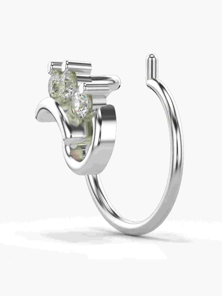 Sterling Silver Plated With Certified Lab Grown Diamond 0.06Cts | Vgnp0032 : VGNP0032_SWL