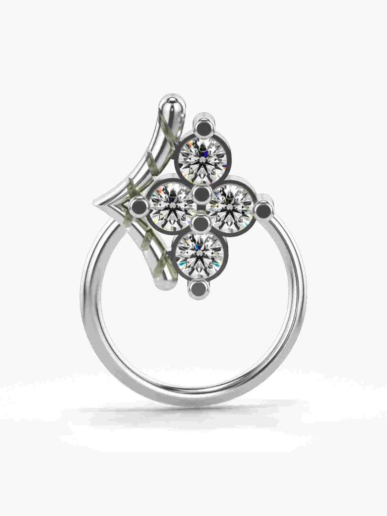 Sterling Silver Plated With Certified Lab Grown Diamond 0.09Cts | Vgnp0033 : VGNP0033_SWL
