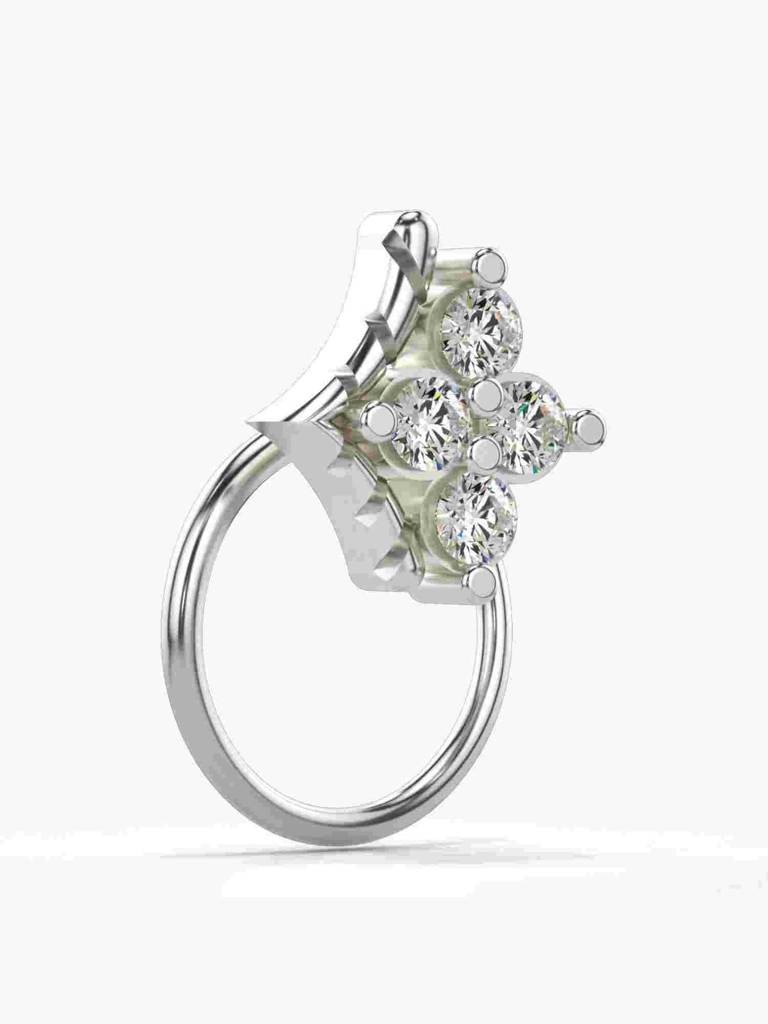 Sterling Silver Plated With Certified Lab Grown Diamond 0.09Cts | Vgnp0033 : VGNP0033_SWL