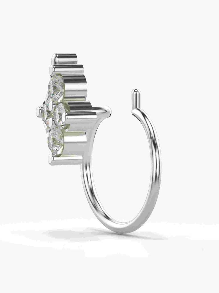 Sterling Silver Plated With Certified Lab Grown Diamond 0.09Cts | Vgnp0033 : VGNP0033_SWL