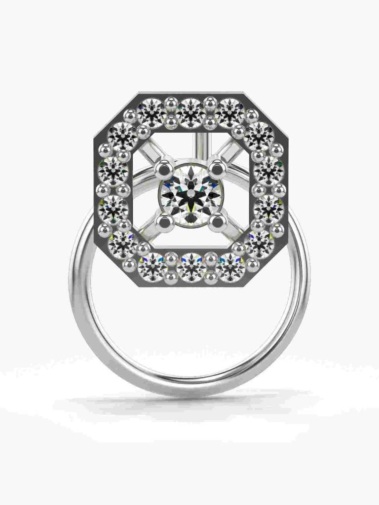 Sterling Silver Plated With Certified Lab Grown Diamond 0.11Cts | Vgnp0034 : VGNP0034_SWL