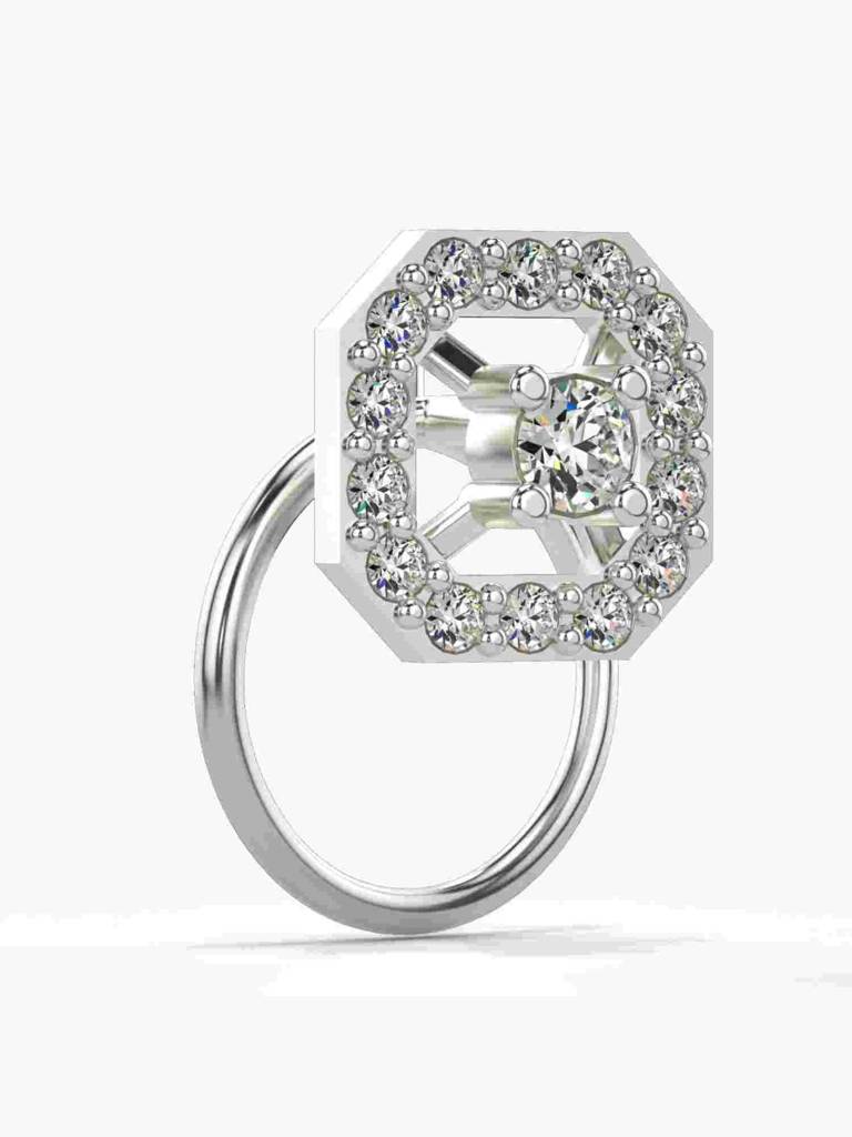 Sterling Silver Plated With Certified Lab Grown Diamond 0.11Cts | Vgnp0034 : VGNP0034_SWL