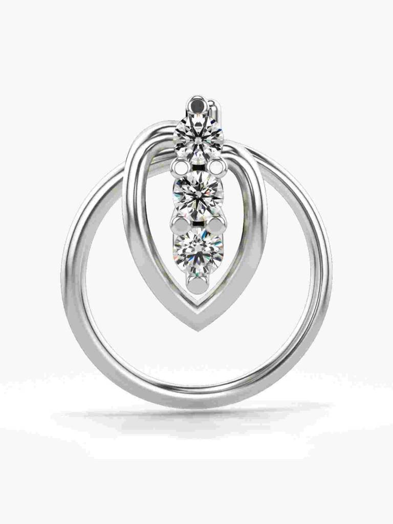 Sterling Silver Plated With Certified Lab Grown Diamond 0.04Cts | Vgnp0040 : VGNP0040_SWL