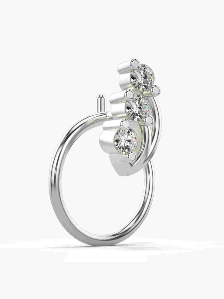 Sterling Silver Plated With Certified Lab Grown Diamond 0.06Cts | Vgnp0046 : VGNP0046_SWL