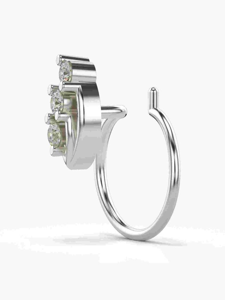 Sterling Silver Plated With Certified Lab Grown Diamond 0.06Cts | Vgnp0046 : VGNP0046_SWL