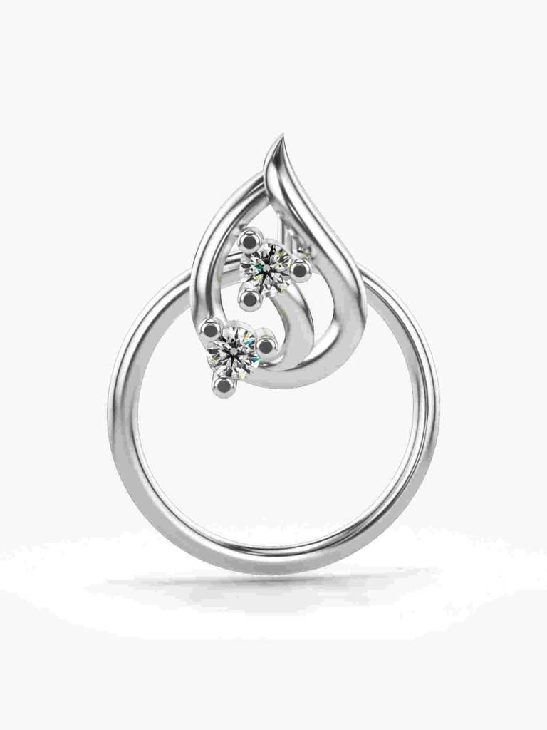 Sterling Silver Plated With Certified Lab Grown Diamond 0.02Cts | Vgnp0050 : VGNP0050_SWL