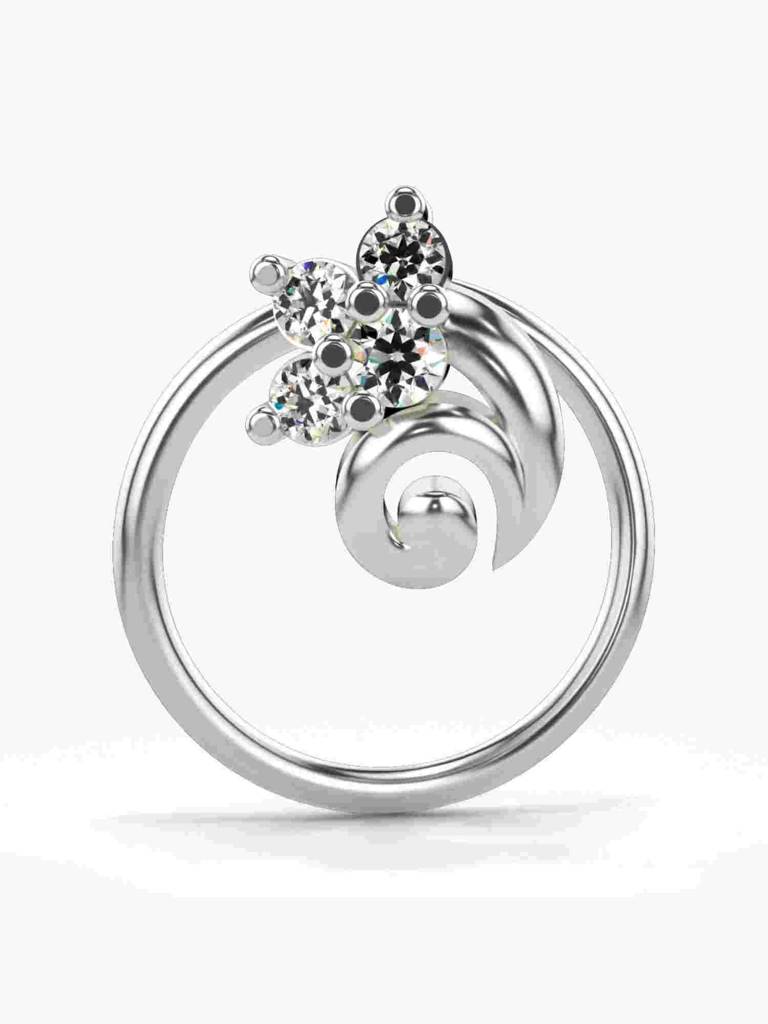 Sterling Silver Plated With Certified Lab Grown Diamond 0.04Cts | Vgnp0053 : VGNP0053_SWL