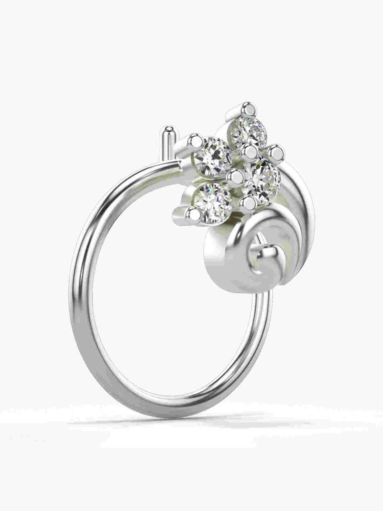 Sterling Silver Plated With Certified Lab Grown Diamond 0.04Cts | Vgnp0053 : VGNP0053_SWL