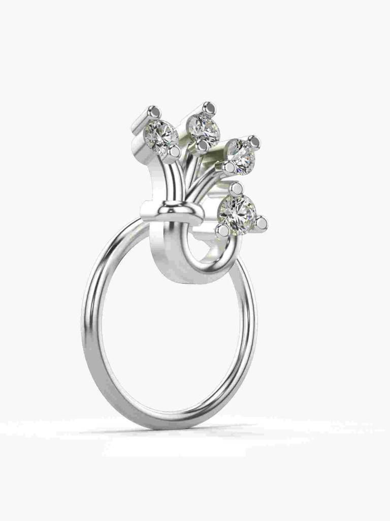 Sterling Silver Plated With Certified Lab Grown Diamond 0.04Cts | Vgnp0060 : VGNP0060_SWL