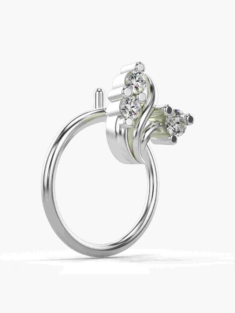 Sterling Silver Plated With Certified Lab Grown Diamond 0.03Cts | Vgnp0069 : VGNP0069_SWL