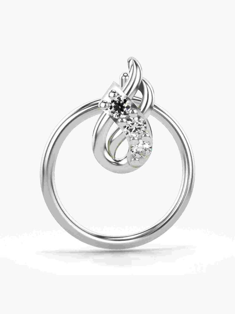 Sterling Silver Plated With Certified Lab Grown Diamond 0.02Cts | Vgnp0072 : VGNP0072_SWL