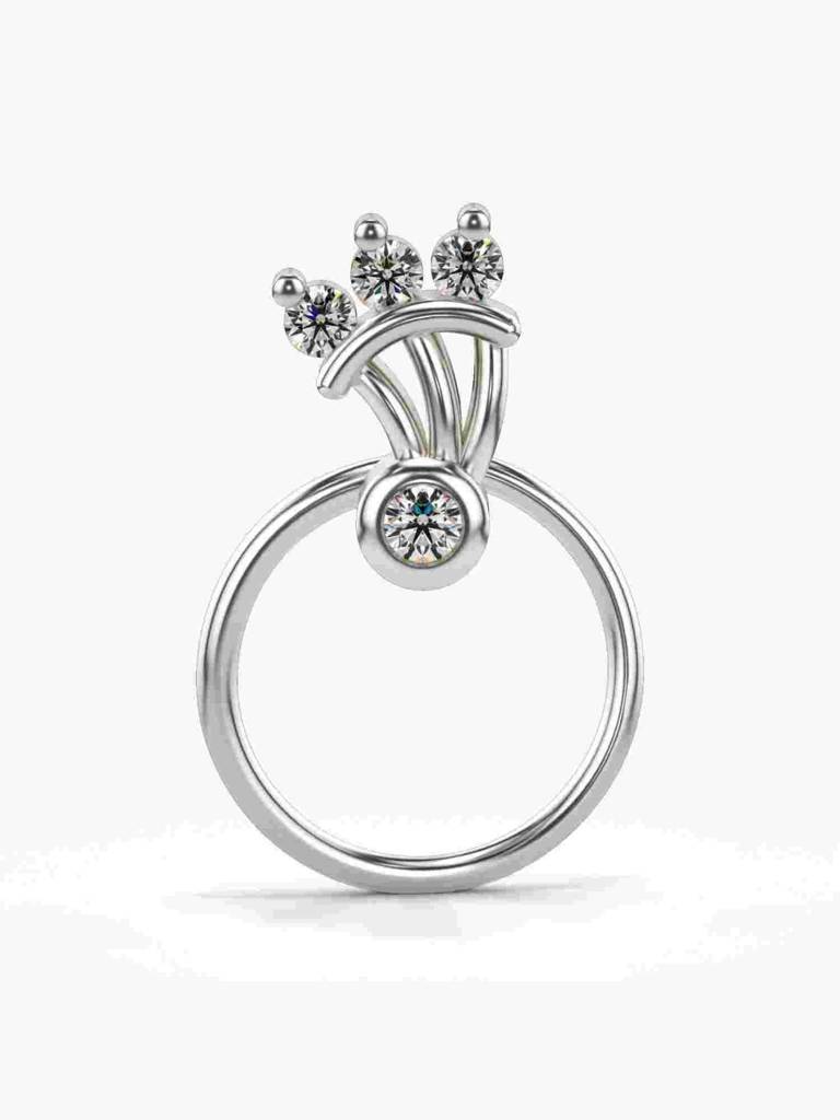 Sterling Silver Plated With Certified Lab Grown Diamond 0.04Cts | Vgnp0081 : VGNP0081_SWL