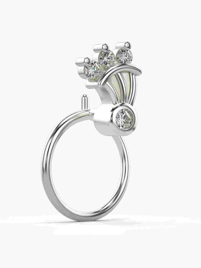 Sterling Silver Plated With Certified Lab Grown Diamond 0.04Cts | Vgnp0081 : VGNP0081_SWL