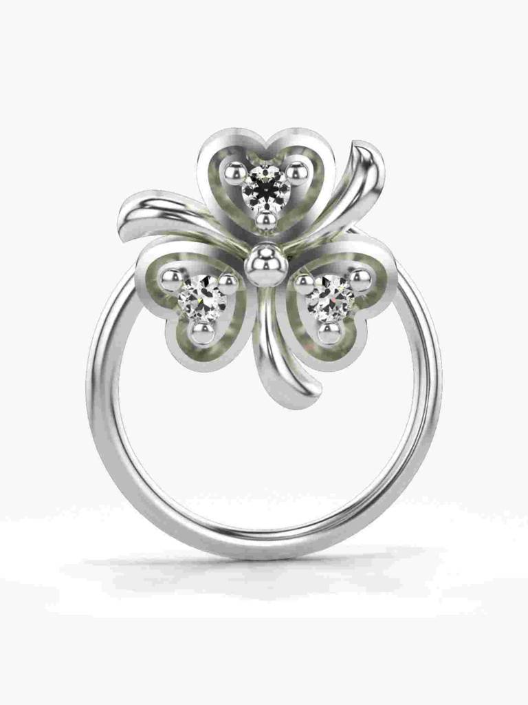 Sterling Silver Plated With Certified Lab Grown Diamond 0.02Cts | Vgnp0082 : VGNP0082_SWL