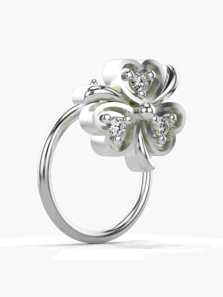 Sterling Silver Plated With Certified Lab Grown Diamond 0.02Cts | Vgnp0082 : VGNP0082_SWL