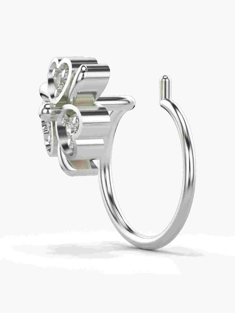 Sterling Silver Plated With Certified Lab Grown Diamond 0.02Cts | Vgnp0082 : VGNP0082_SWL