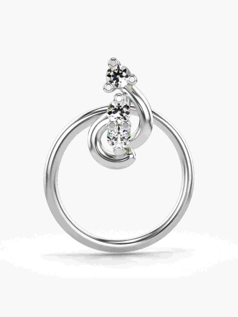 Sterling Silver Plated With Certified Lab Grown Diamond 0.02Cts | Vgnp0083 : VGNP0083_SWL