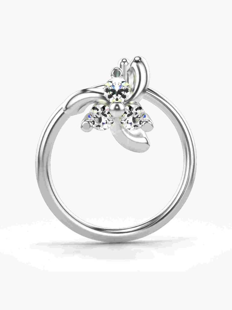 Sterling Silver Plated With Certified Lab Grown Diamond 0.03Cts | Vgnp0086 : VGNP0086_SWL