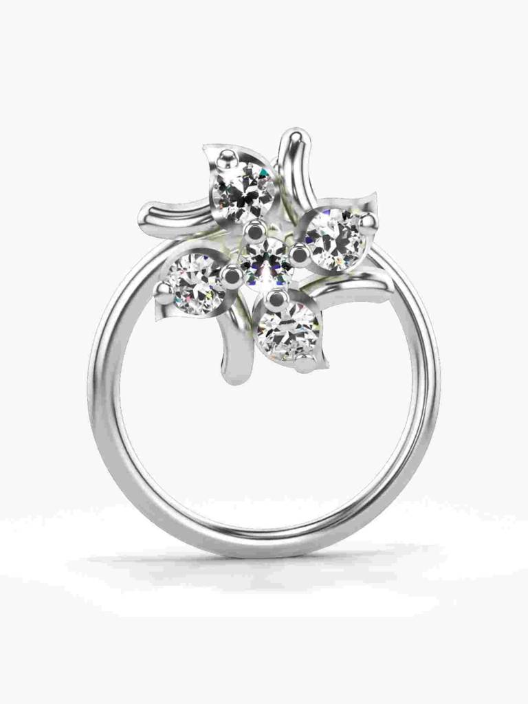 Sterling Silver Plated With Certified Lab Grown Diamond 0.06Cts | Vgnp0089 : VGNP0089_SWL
