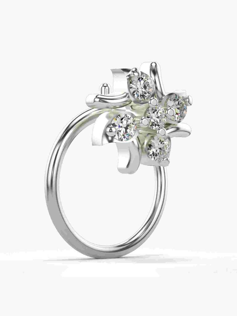 Sterling Silver Plated With Certified Lab Grown Diamond 0.06Cts | Vgnp0089 : VGNP0089_SWL