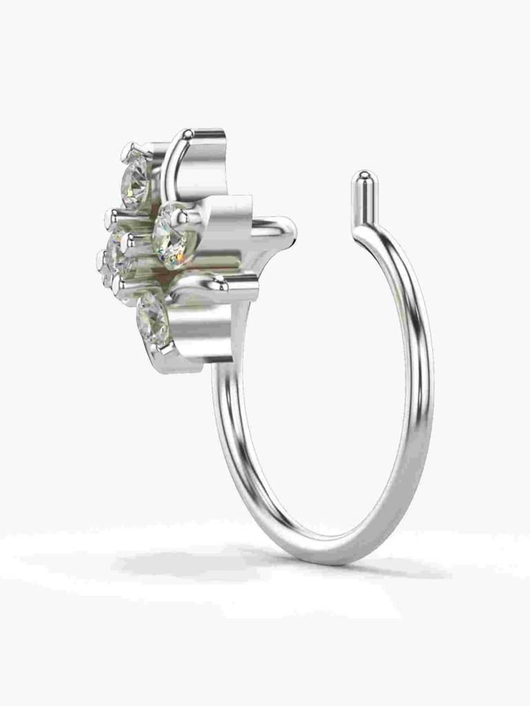 Sterling Silver Plated With Certified Lab Grown Diamond 0.06Cts | Vgnp0089 : VGNP0089_SWL