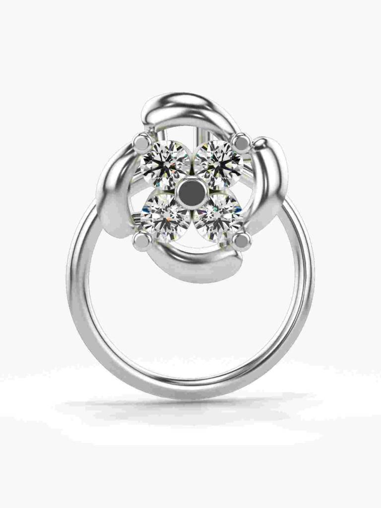 Sterling Silver Plated With Certified Lab Grown Diamond 0.08Cts | Vgnp0093 : VGNP0093_SWL