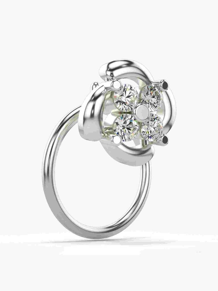 Sterling Silver Plated With Certified Lab Grown Diamond 0.08Cts | Vgnp0093 : VGNP0093_SWL