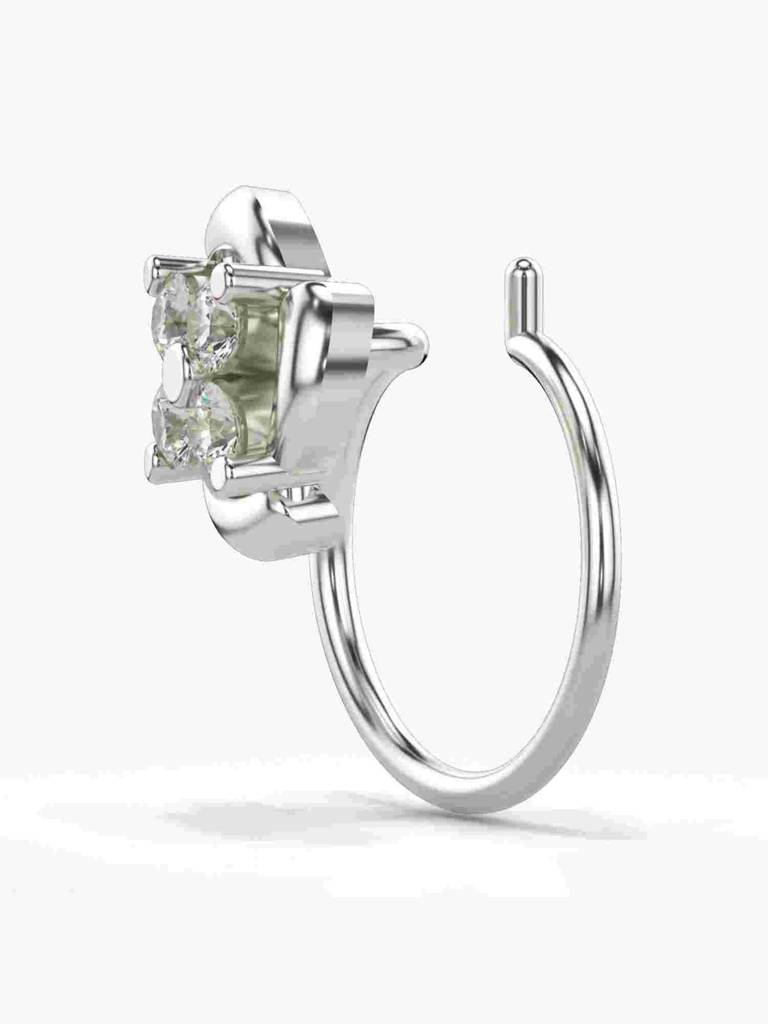 Sterling Silver Plated With Certified Lab Grown Diamond 0.08Cts | Vgnp0093 : VGNP0093_SWL