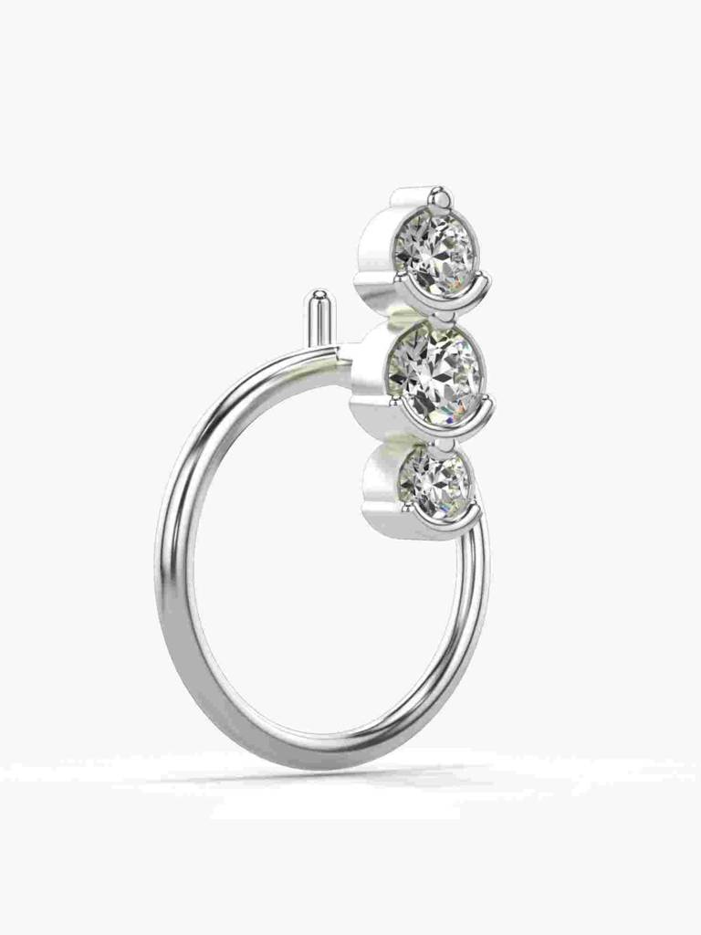 Sterling Silver Plated With Certified Lab Grown Diamond 0.07Cts | Vgnp0094 : VGNP0094_SWL