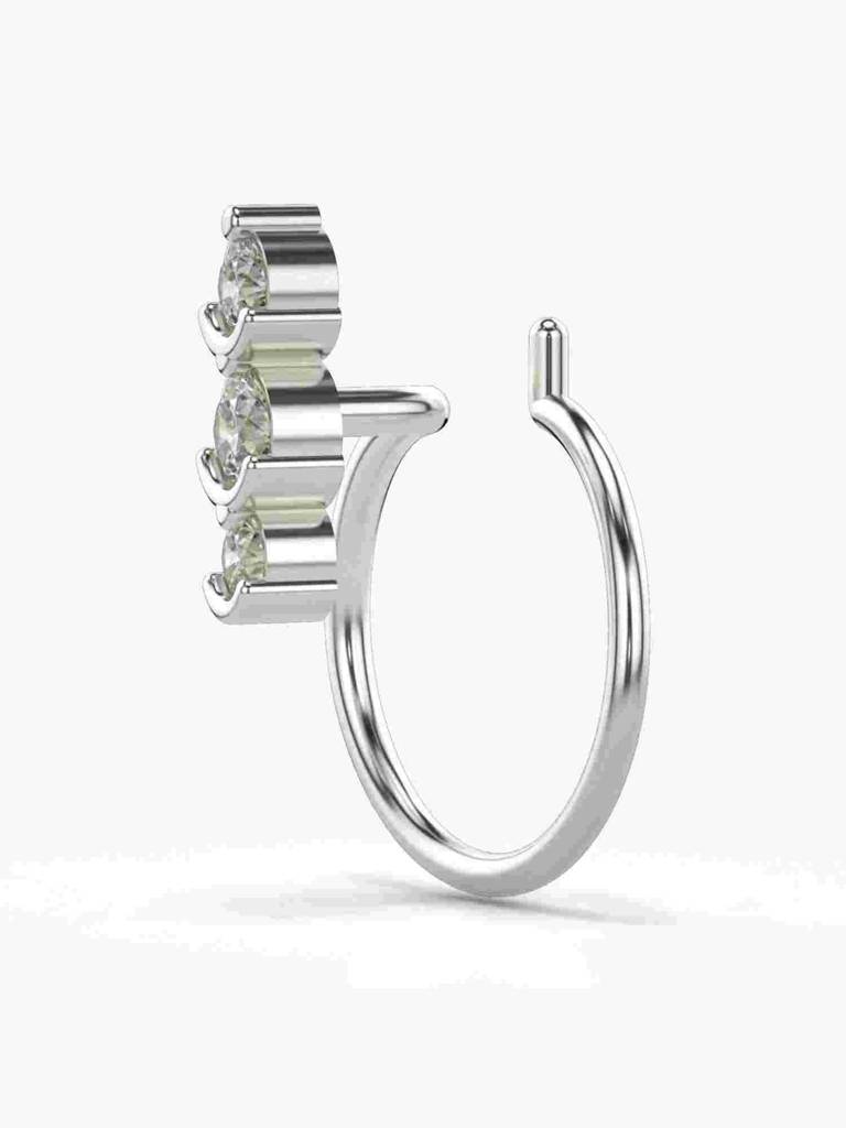 Sterling Silver Plated With Certified Lab Grown Diamond 0.07Cts | Vgnp0094 : VGNP0094_SWL