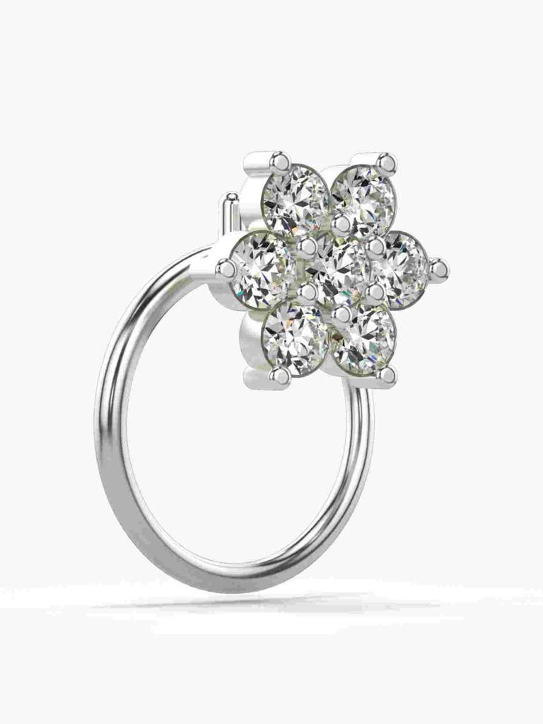 Sterling Silver Plated With Certified Lab Grown Diamond 0.15Cts | Vgnp0095 : VGNP0095_SWL