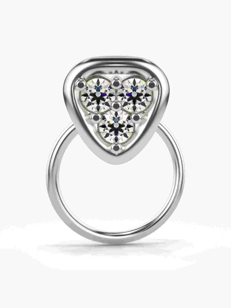 Sterling Silver Plated With Certified Lab Grown Diamond 0.11Cts | Vgnp0099 : VGNP0099_SWL