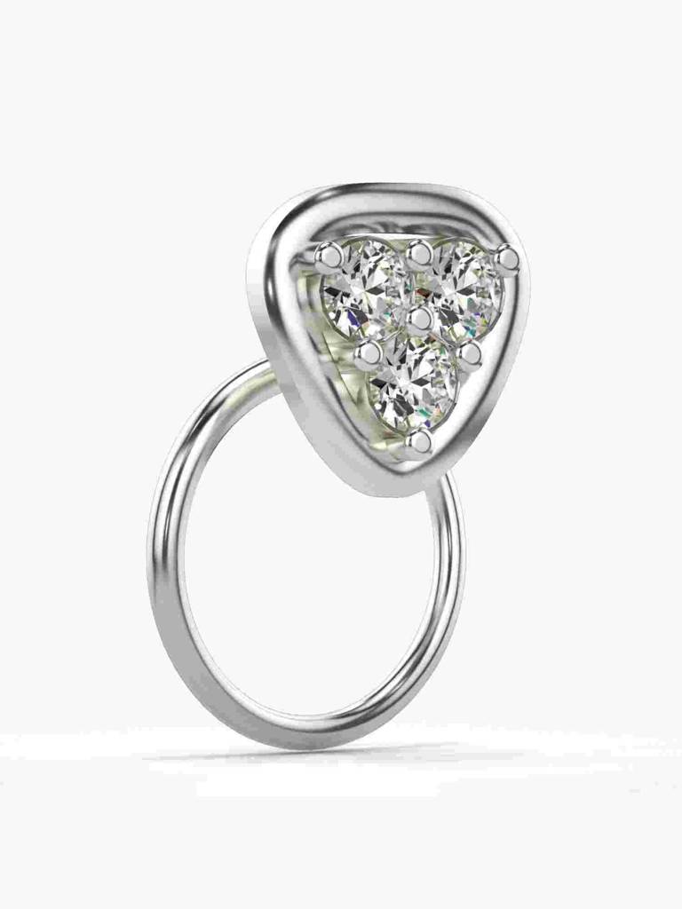 Sterling Silver Plated With Certified Lab Grown Diamond 0.11Cts | Vgnp0099 : VGNP0099_SWL
