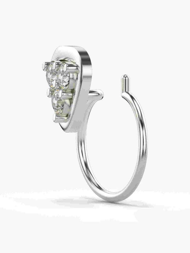 Sterling Silver Plated With Certified Lab Grown Diamond 0.11Cts | Vgnp0099 : VGNP0099_SWL