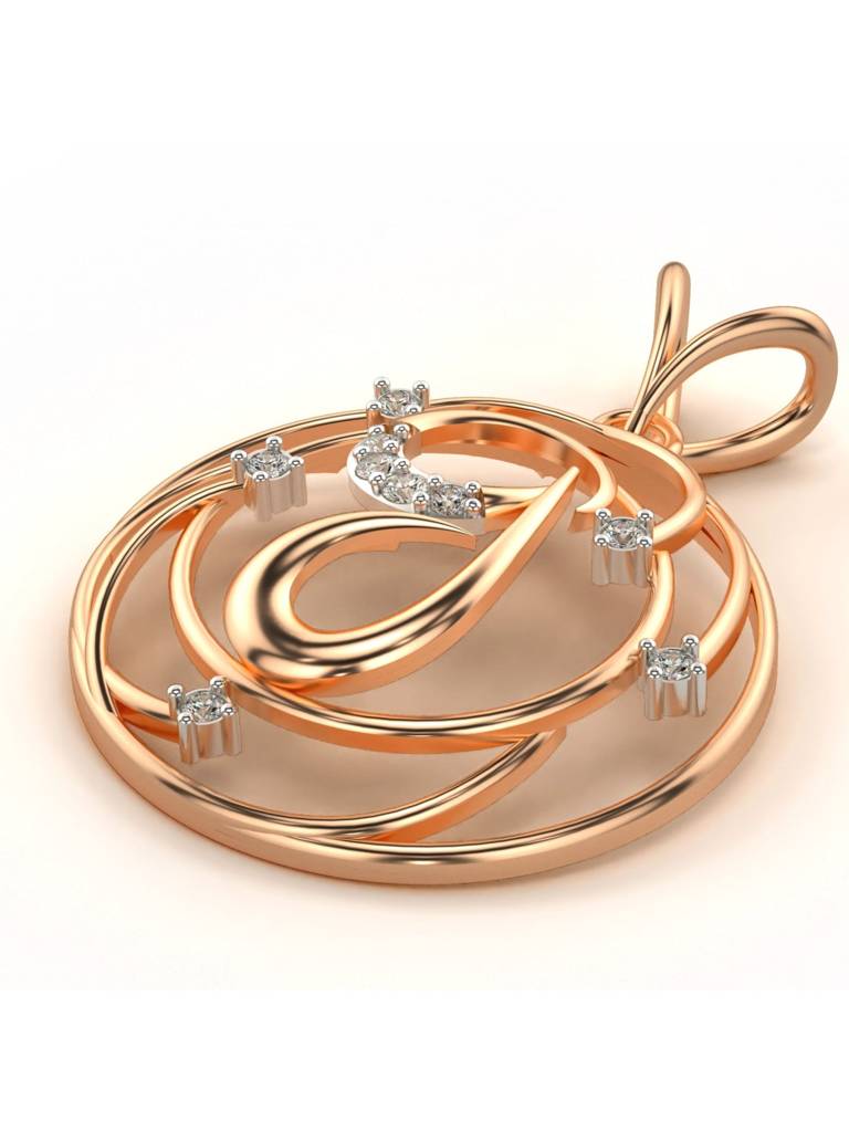 Sterling Silver Plated With Certified Lab Grown Diamond 0.06Cts | Vgp0007 : VGP0007_SRL