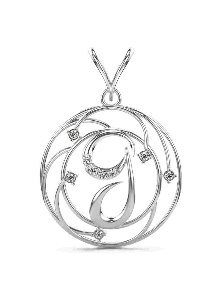 Sterling Silver Plated With Certified Lab Grown Diamond 0.06Cts | Vgp0007 : VGP0007_SWL