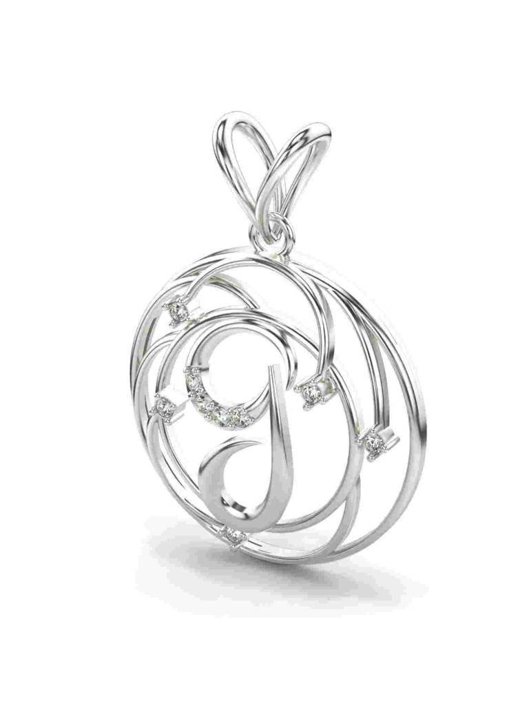 Sterling Silver Plated With Certified Lab Grown Diamond 0.06Cts | Vgp0007 : VGP0007_SWL