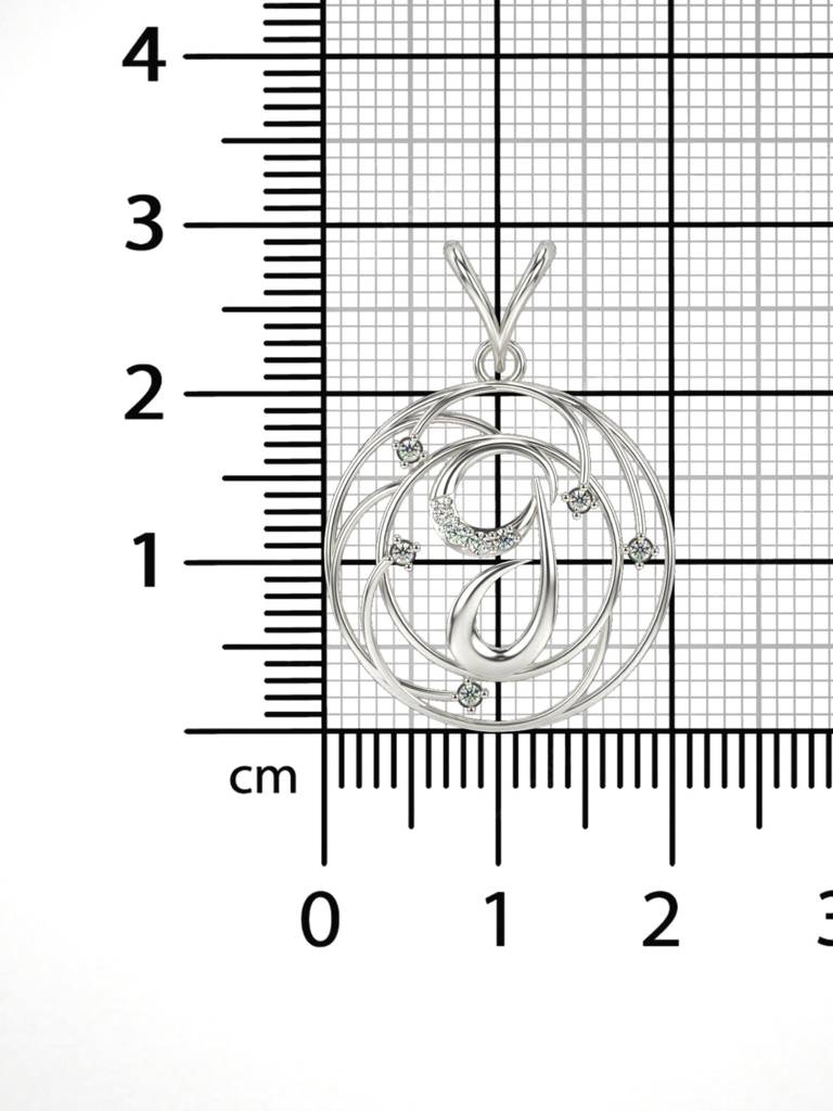 Sterling Silver Plated With Certified Lab Grown Diamond 0.06Cts | Vgp0007 : VGP0007_SWL