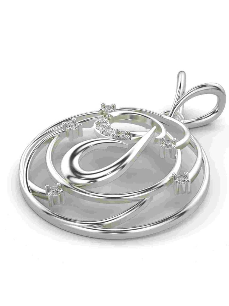 Sterling Silver Plated With Certified Lab Grown Diamond 0.06Cts | Vgp0007 : VGP0007_SWL