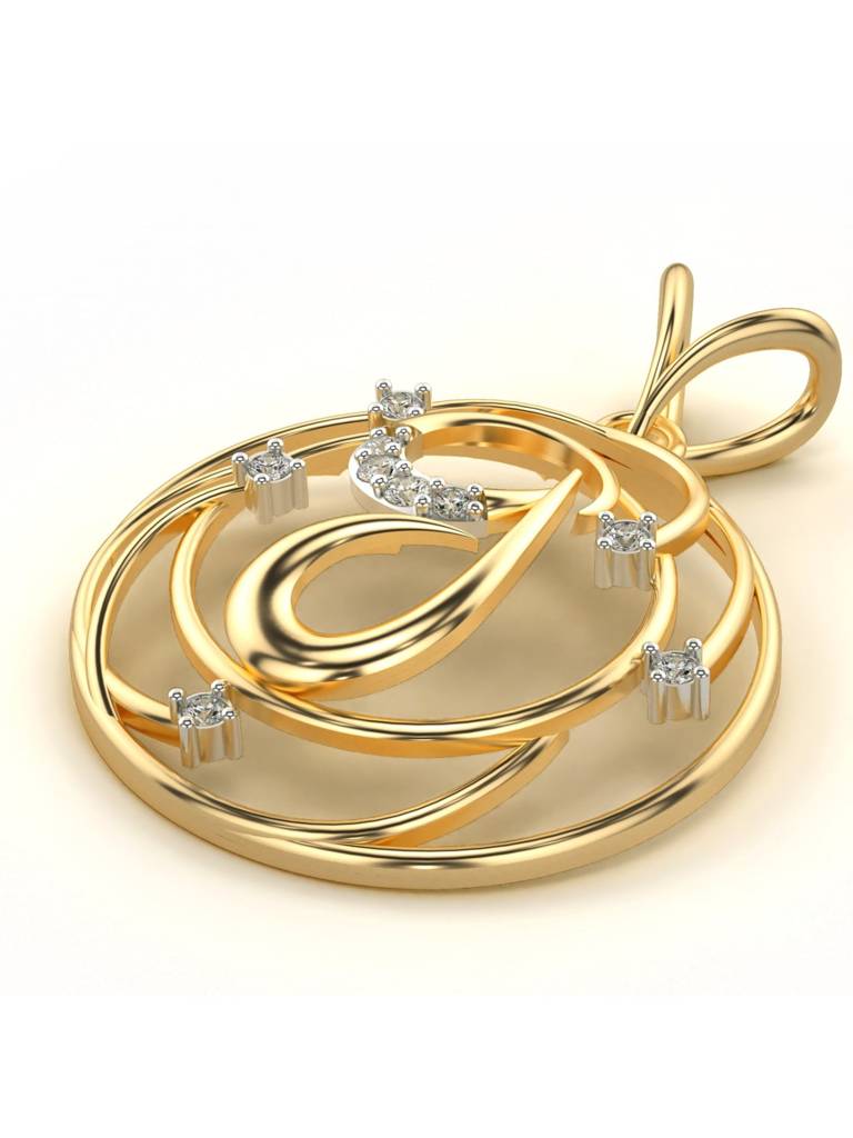 Sterling Silver Plated With Certified Lab Grown Diamond 0.06Cts | Vgp0007 : VGP0007_SYL