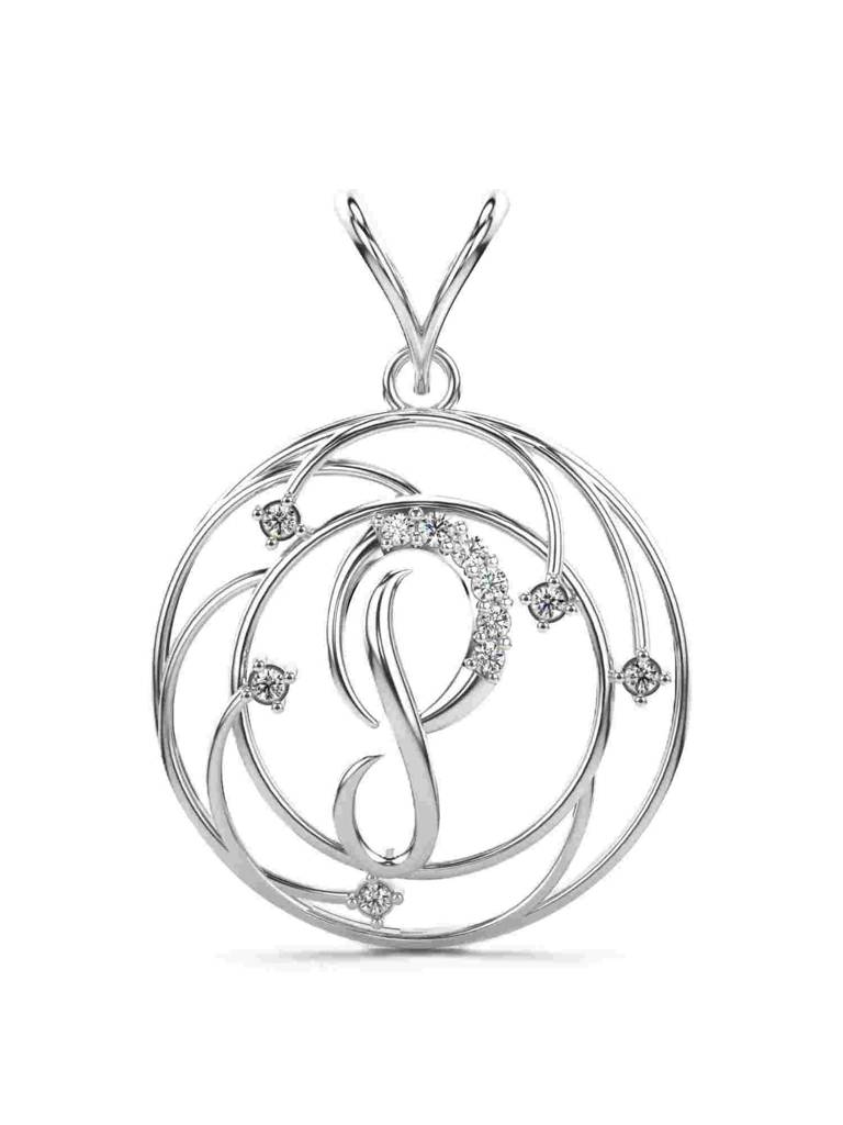 Sterling Silver Plated With Certified Lab Grown Diamond 0.09Cts | Vgp0016 : VGP0016_SWL