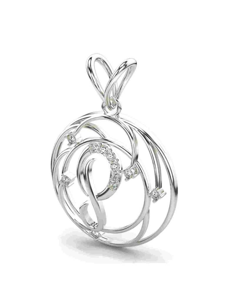 Sterling Silver Plated With Certified Lab Grown Diamond 0.09Cts | Vgp0016 : VGP0016_SWL