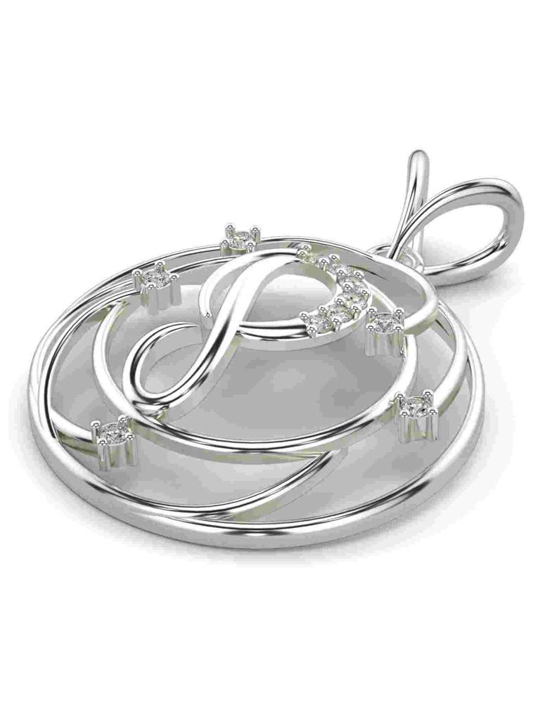 Sterling Silver Plated With Certified Lab Grown Diamond 0.09Cts | Vgp0016 : VGP0016_SWL