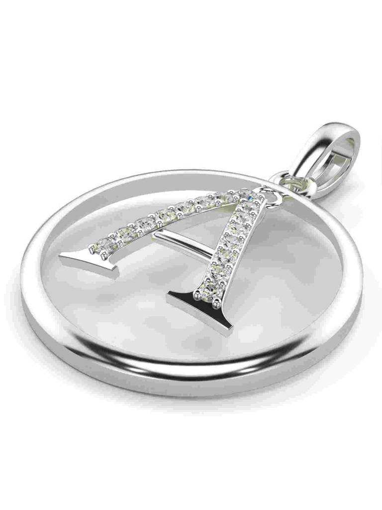 Sterling Silver Plated With Certified Lab Grown Diamond 0.15Cts | Vgp0027 : VGP0027_SWL