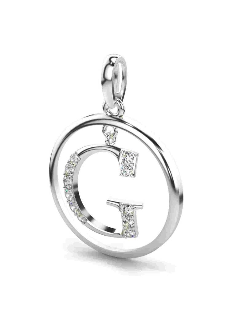 Sterling Silver Plated With Certified Lab Grown Diamond 0.22Cts | Vgp0034 : VGP0034_SWL