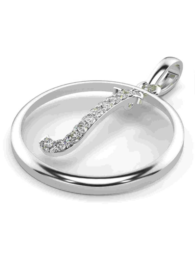 Sterling Silver Plated With Certified Lab Grown Diamond 0.14Cts | Vgp0037 : VGP0037_SWL