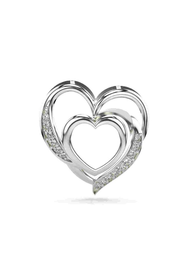 Sterling Silver Plated With Certified Lab Grown Diamond 0.11Cts | Vgp0055 : VGP0055_SWL